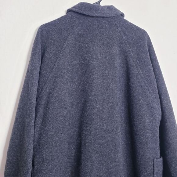 Sandro Vintage Dark Gray Wool Button Front Pea Coat Women's Size 14 Charcoal - Picture 5 of 9